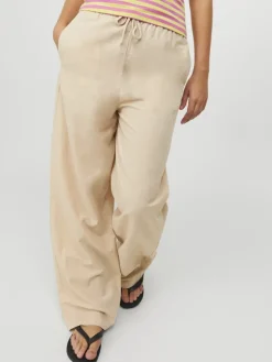 JXFLORA LINEN BLEND MW PANT WVN SN cement
