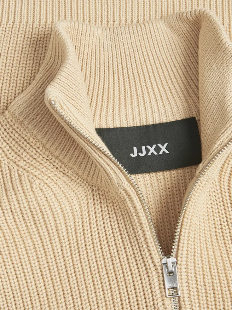 JXFLORENCE TWIST HALF ZIP VEST KNIT SN beige