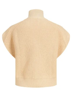 JXFLORENCE TWIST HALF ZIP VEST KNIT SN beige