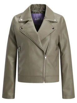 JXGAIL FAUX LEATHER BIKER JACKET NOOS brindle