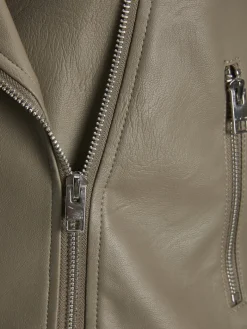 JXGAIL FAUX LEATHER BIKER JACKET NOOS brindle