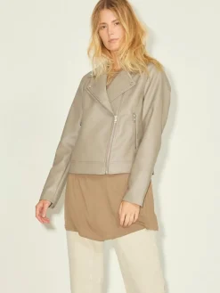 JXGAIL FAUX LEATHER BIKER JACKET NOOS brindle