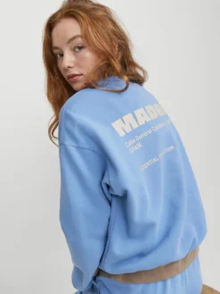 JXJADA SOFT LOOSE LS SWEAT SWT SN silver lake blue