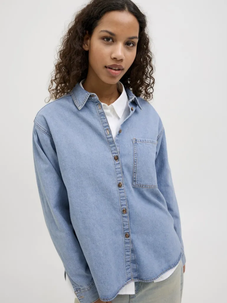 JXJADE COMF LS SHIRT DNM light blue denim