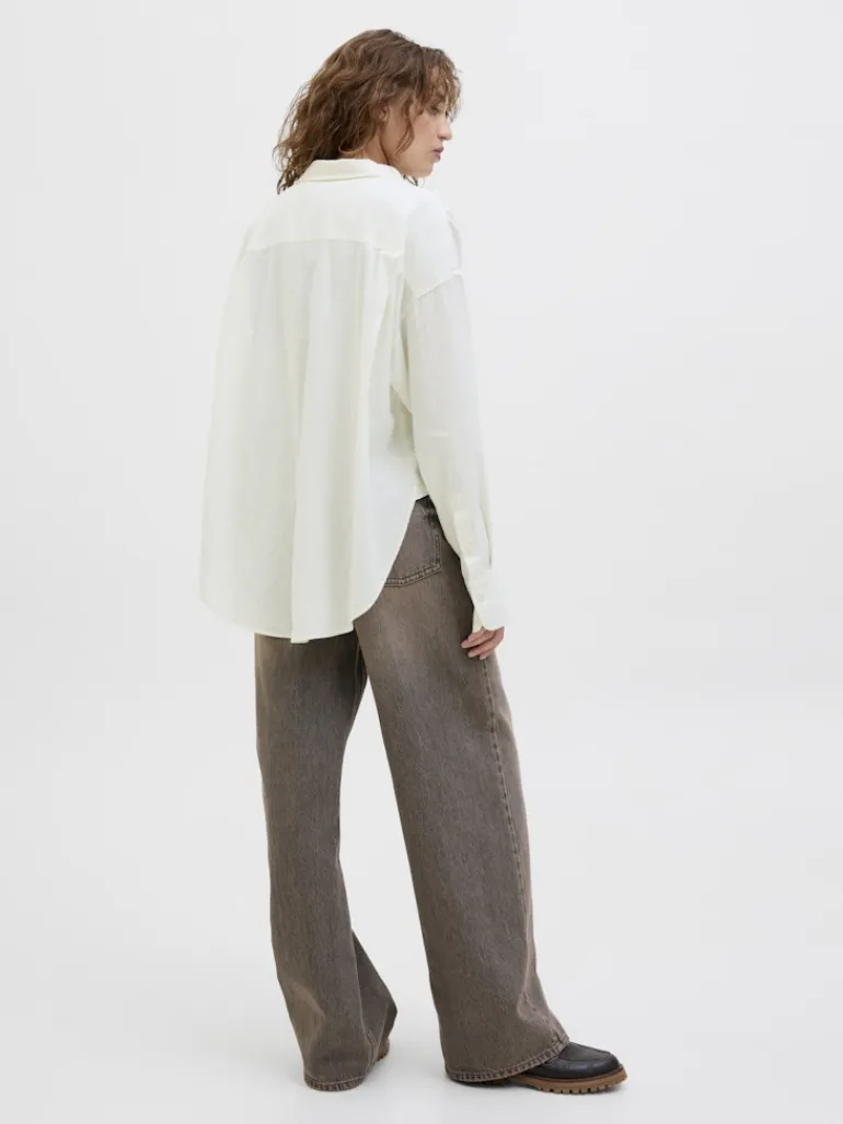 JXJAMIE BREEZE SUMMER LS SHIRT WVN SN blanc de blanc