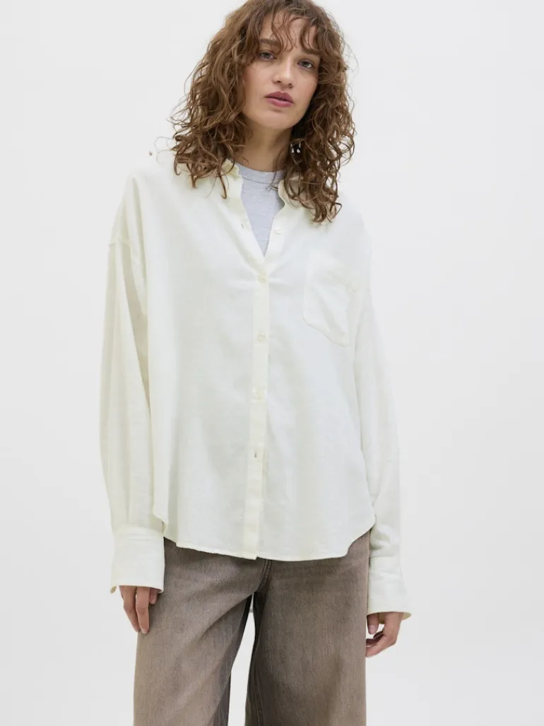 JXJAMIE BREEZE SUMMER LS SHIRT WVN SN blanc de blanc