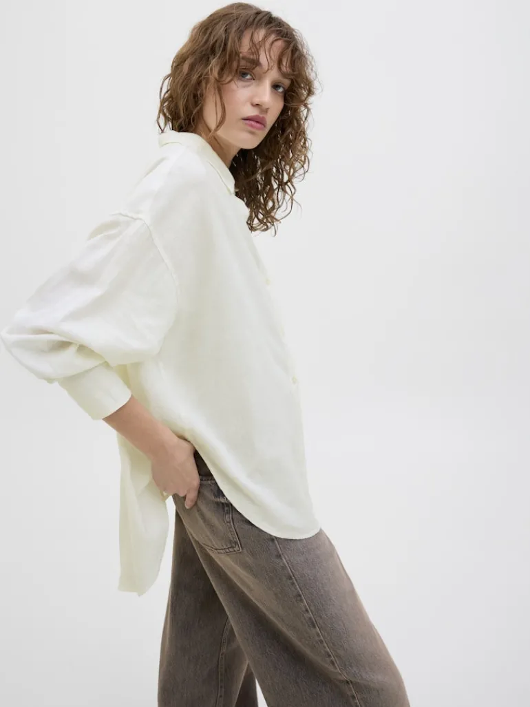 JXJAMIE BREEZE SUMMER LS SHIRT WVN SN blanc de blanc