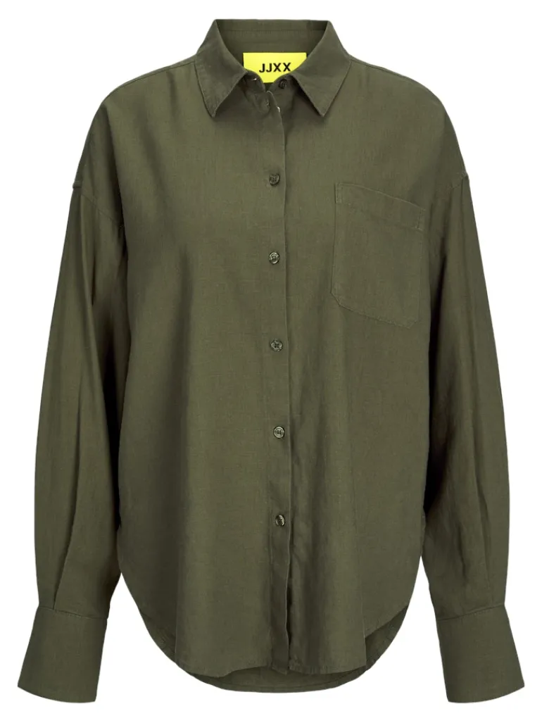 JXJAMIE BREEZE SUMMER LS SHIRT WVN SN dusty olive