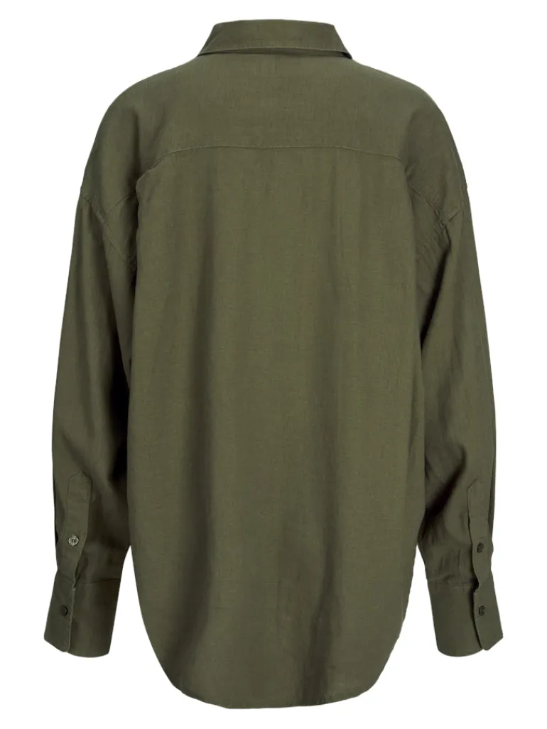 JXJAMIE BREEZE SUMMER LS SHIRT WVN SN dusty olive