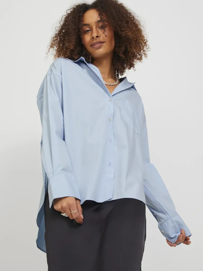 JXJAMIE LS RELAXED POPLIN SHIRT WVN NOOS cashmere blue