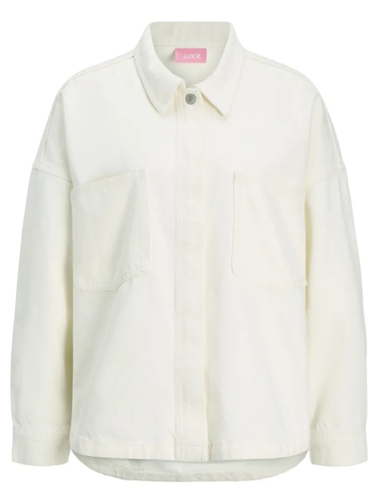 JXJAMILA LS DENIM OVERSHIRT DNM white denim