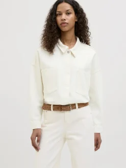JXJAMILA LS DENIM OVERSHIRT DNM white denim