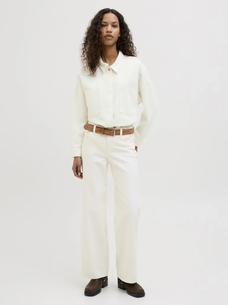 JXJAMILA LS DENIM OVERSHIRT DNM white denim