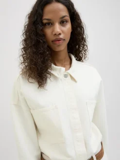 JXJAMILA LS DENIM OVERSHIRT DNM white denim