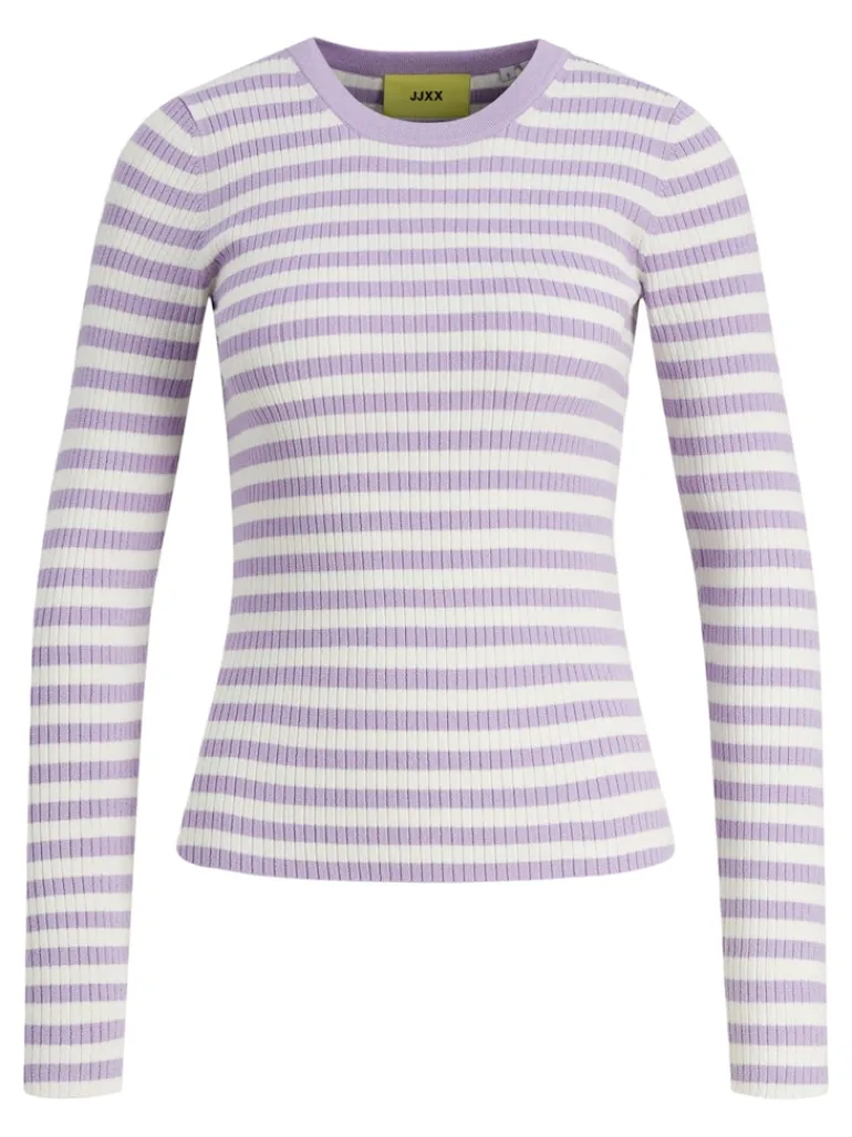JXJODI TIGHT STRIPE CREW NECK KNIT NOOS lilac breeze