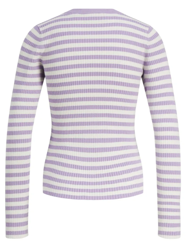 JXJODI TIGHT STRIPE CREW NECK KNIT NOOS lilac breeze