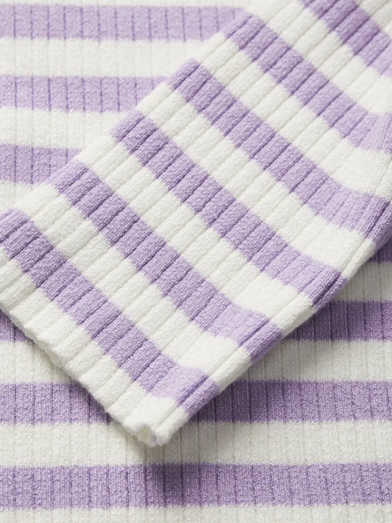 JXJODI TIGHT STRIPE CREW NECK KNIT NOOS lilac breeze