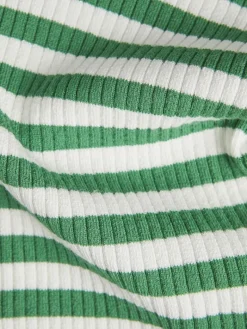 JXJODI TIGHT STRIPE CREW NECK KNIT NOOS medium green
