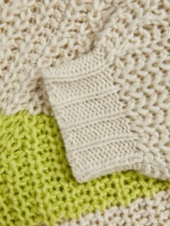 JXKELVY CHUNKY STRIPE HIGH NECK KNIT SN bone white