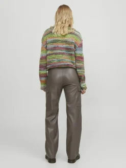 JXKENYA FAUX LEATHER CARGO PANTS morel