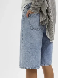JXLAURA LONG MW DENIM SHORTS DNM SN light blue denim