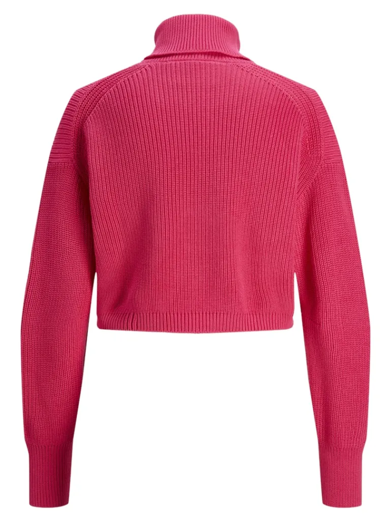 JXLIV TWIST CROP HIGH NECK KNIT raspberry sorbet