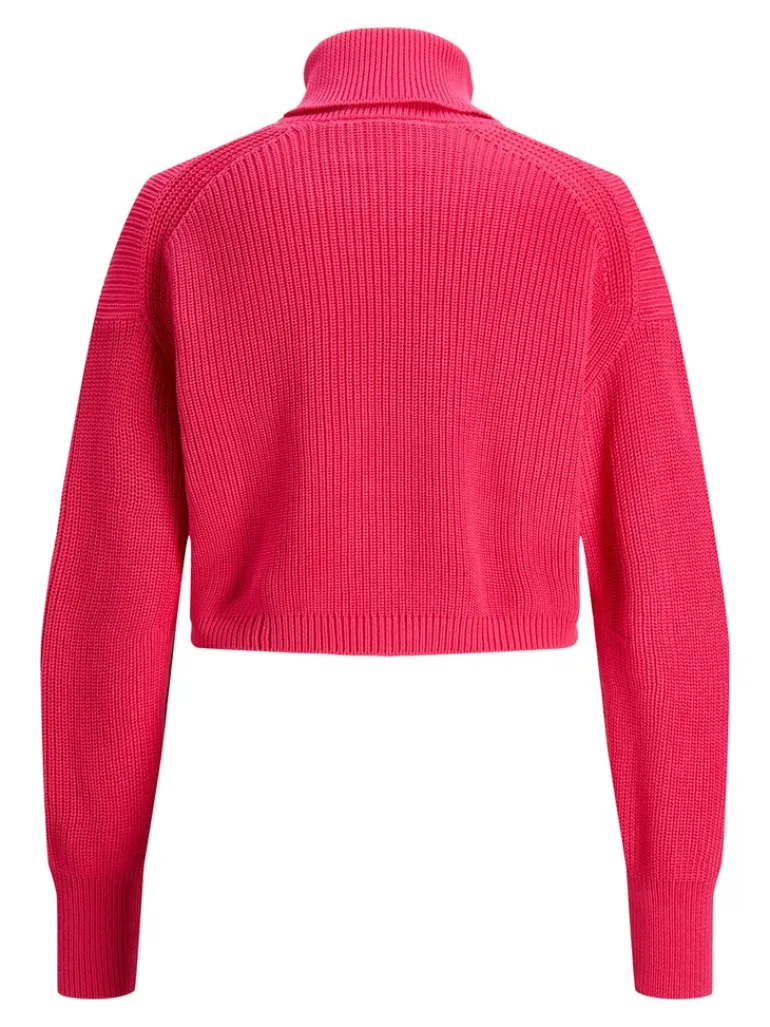 JXLIV TWIST CROP HIGH NECK KNIT raspberry sorbet
