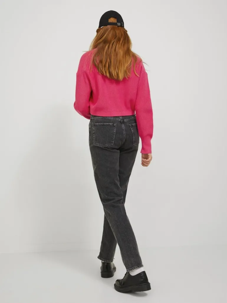 JXLIV TWIST CROP HIGH NECK KNIT raspberry sorbet
