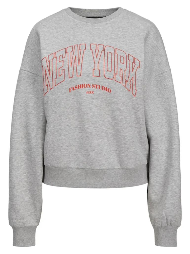JXMERLE RLX SHORT LS CREW SWT LN light grey melange1