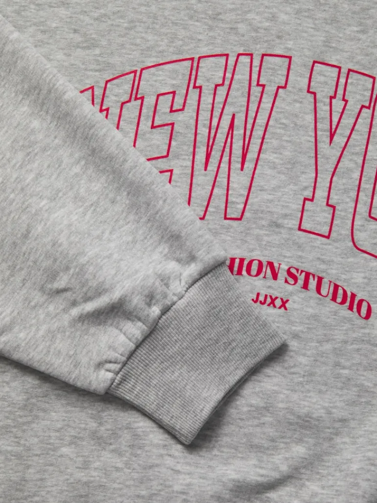 JXMERLE RLX SHORT LS CREW SWT LN light grey melange1