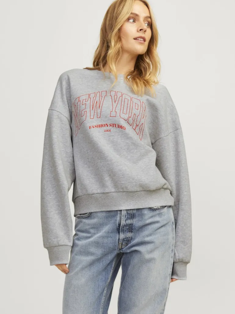 JXMERLE RLX SHORT LS CREW SWT LN light grey melange1