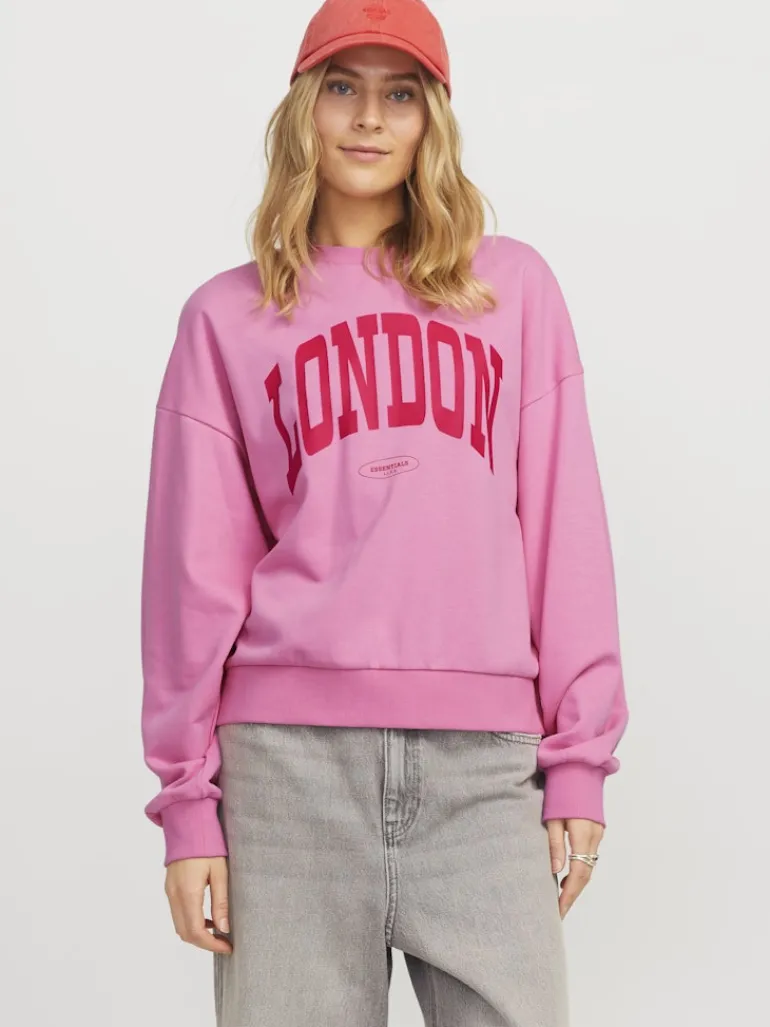 JXMERLE SPRING RLX SHORT LS CREW SWT LN morning glory
