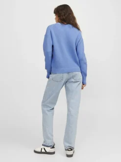JXMILA TWIST CREW NECK KNIT NOOS silver lake blue