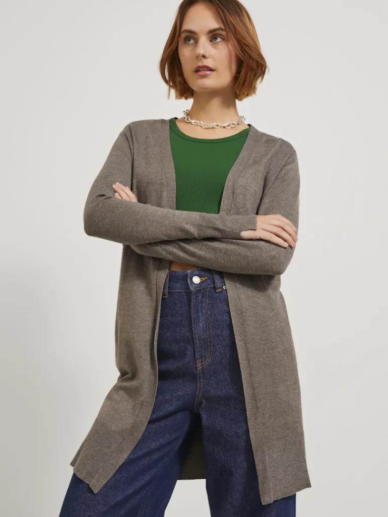 JXMILEY SOFT LONG CARDIGAN KNIT brindle