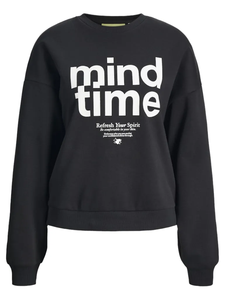 JXMIMI RLX LS PRINT CREW SWT black