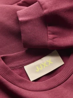 JXMIMI RLX LS PRINT CREW SWT cabernet