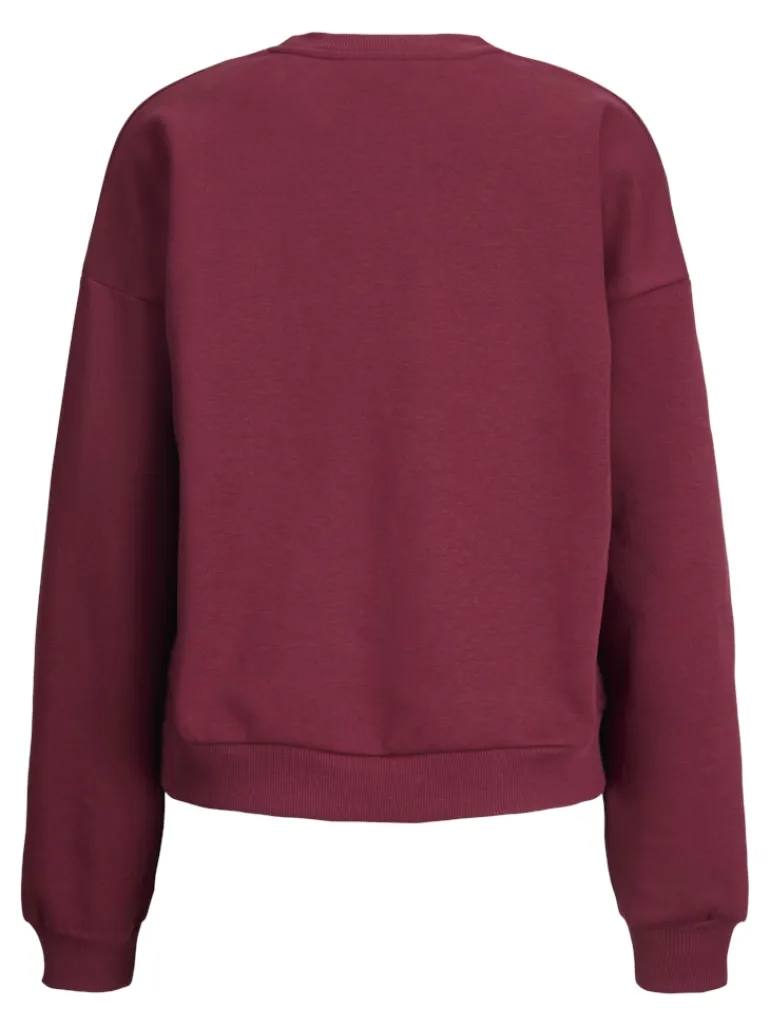 JXMIMI RLX LS PRINT CREW SWT cabernet