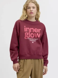 JXMIMI RLX LS PRINT CREW SWT cabernet