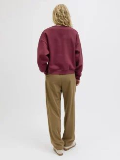JXMIMI RLX LS PRINT CREW SWT cabernet