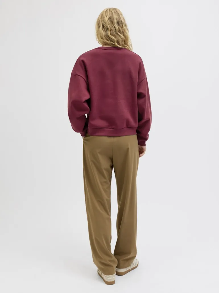 JXMIMI RLX LS PRINT CREW SWT cabernet