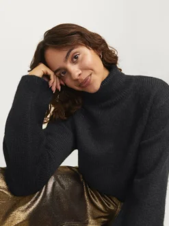 JXROSANNA ROLL NECK KNIT black
