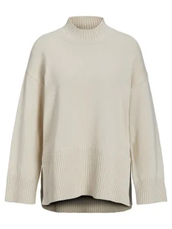 JXSIANA TWIST HIGH NECK KNIT NOOS bone white
