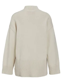 JXSIANA TWIST HIGH NECK KNIT NOOS bone white