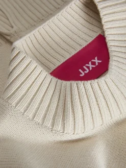 JXSIANA TWIST HIGH NECK KNIT NOOS bone white