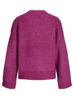JXSIGGA DIVERSE CREW NECK KNIT SN fuchsia red