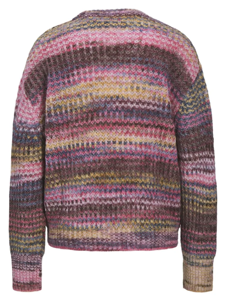 JXSIMONE SPACE DYE CREW NECK KNIT SN cabernet