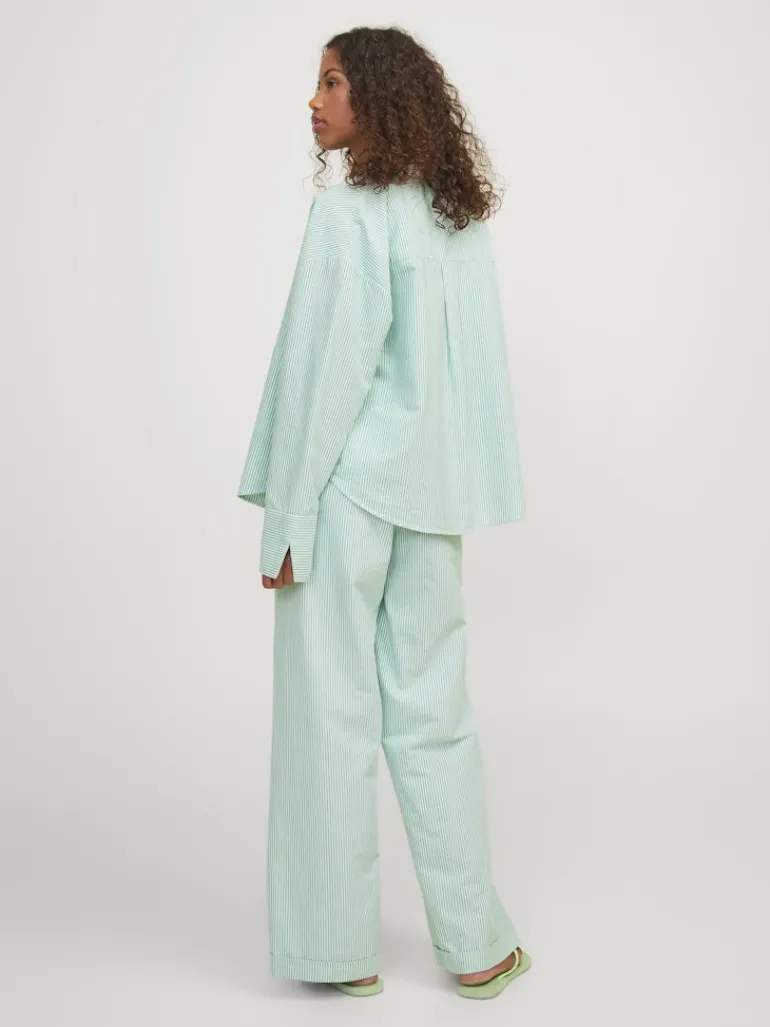 JXSIVA OXFORD LS SHIRT WVN grayed jade
