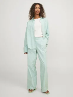 JXSIVA OXFORD LS SHIRT WVN grayed jade