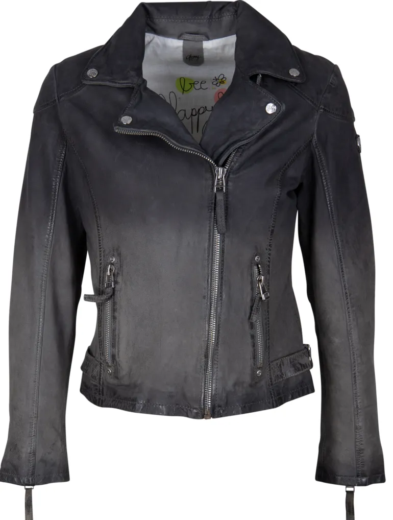 KANDY LAMOV - Lederjacke dusty blue