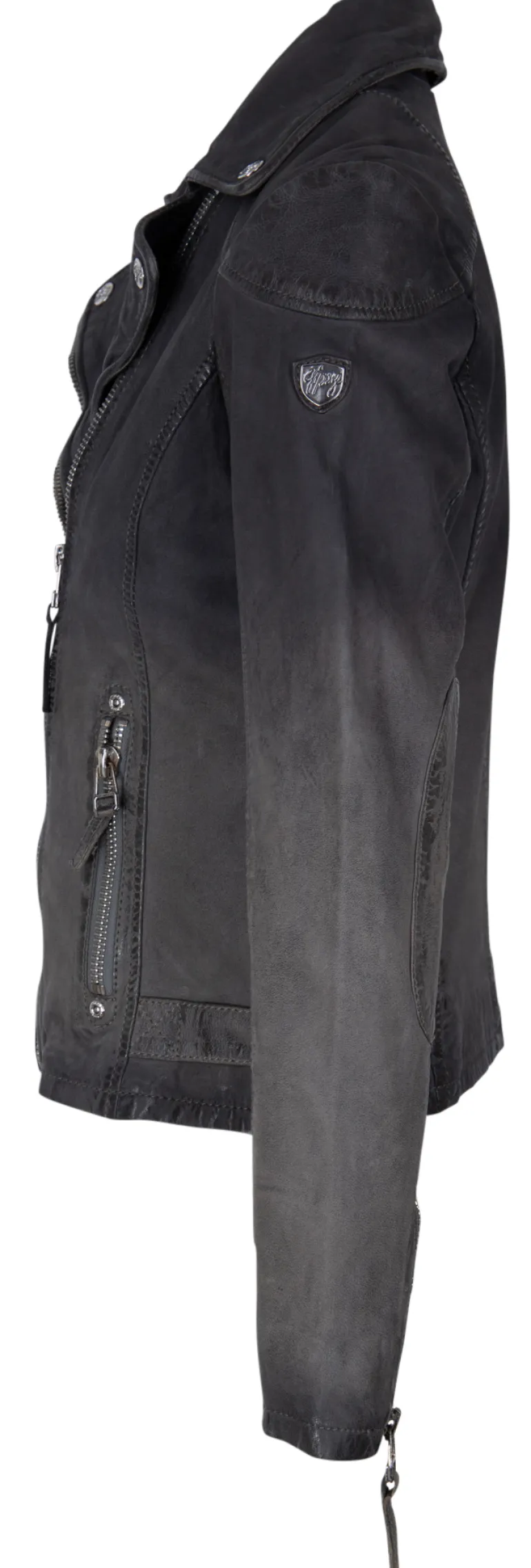 KANDY LAMOV - Lederjacke dusty blue